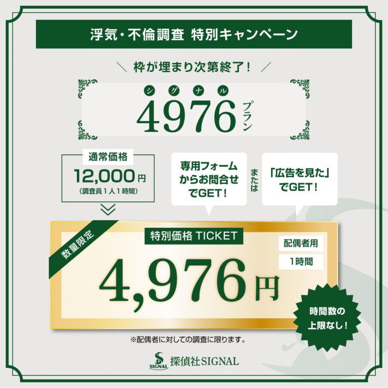 浮気・不倫調査特別キャンペーン